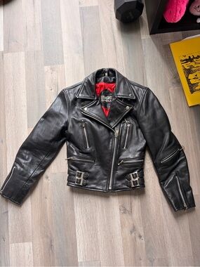 Black Leather Jacket Straight to Hell Real Leather XS The Defector Jacket